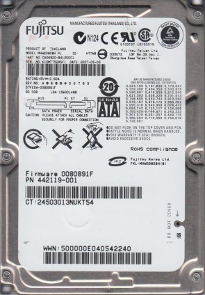 MHW2080BH PL Fujitsu 80GB SATA 2.5 Inch Hard Drive